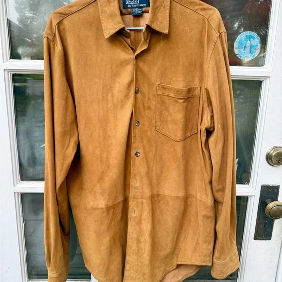 VTG Men’s Polo Ralph Lauren Carmel Suede Button Down sz M - Picture 13 of 15